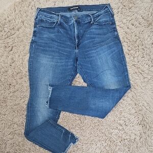 Express Classic Blue Ankle Legging Mid-Rise Jeans